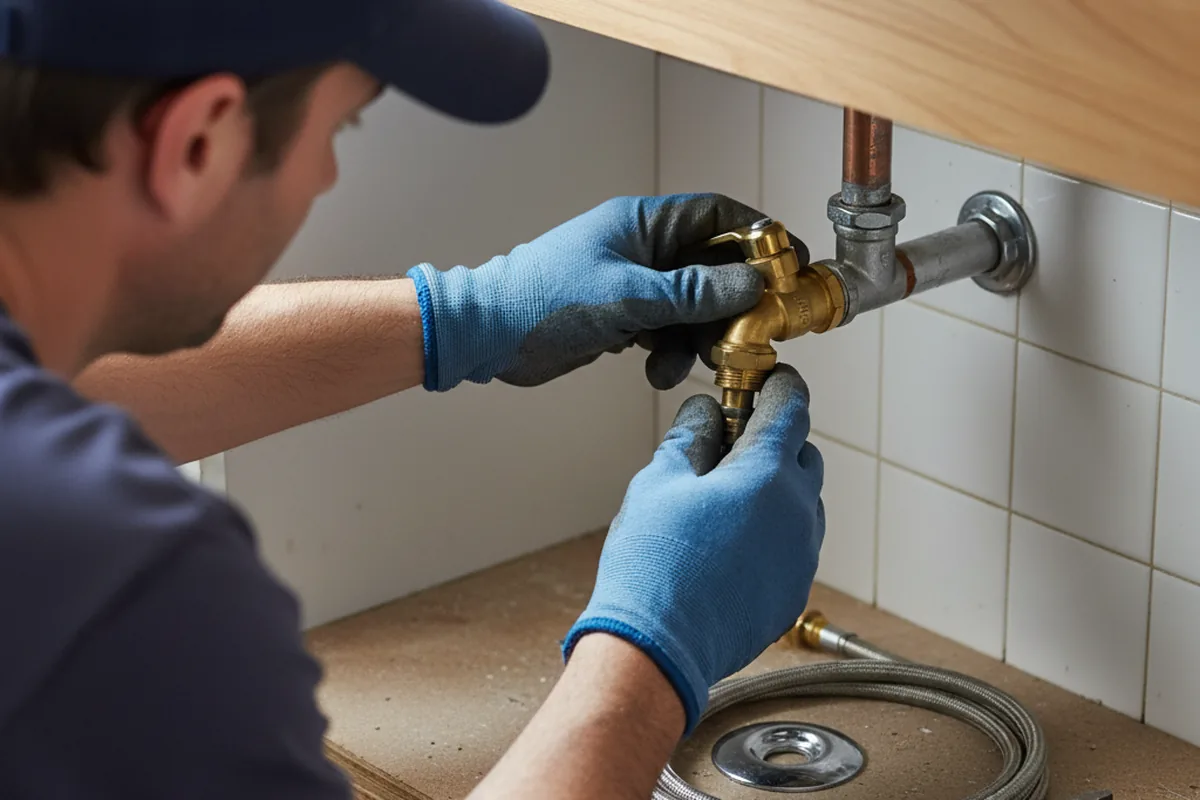 Shutoff valve and fitting work during Emergency Plumbing in Woodbury